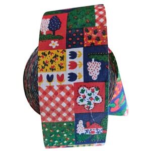 Vintage SSCO Fabric Ribbon Patchwork Gingham Cottagecore Folk Art No. 40 25Yards